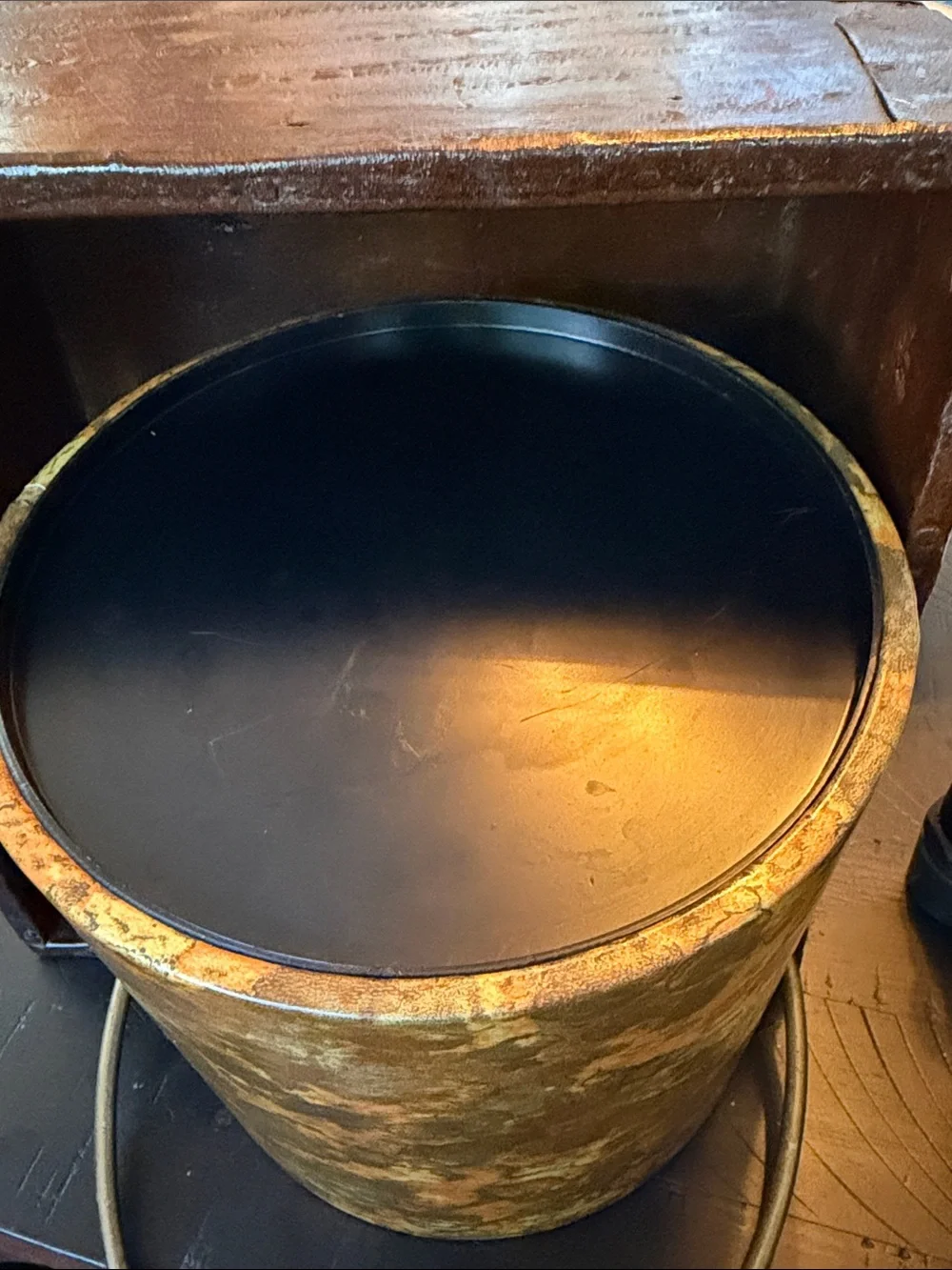Vintage Mid Century Modern Wine cooler/Ice Bucket Orange and Brown